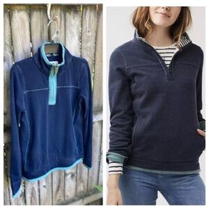 Fat Face Airlie Jumper Quarter Zip Iconic Airlie Navy Green Teal polka dots 4